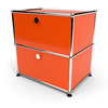Nachttisch 2x1 mit 2 Klapptüren, Orange