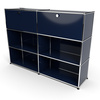 Highboard 3x2 mit 2 Klapptüren oben, Stahlblau
