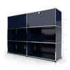 Highboard 3x2 mit 2 Klapptüren oben, Stahlblau