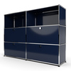 Highboard 3x2 mit 4 Klapptüren mitte und unten, Stahlblau