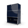 Highboard 3x1 mit 2 Klapptüren mitte und unten, Stahlblau