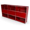 Highboard 3x3 mit 3 Klapptüren Mitte, Rubinrot