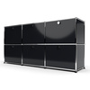 Sideboard 50 2x3 mit 6 Klapptüren, Graphitschwarz
