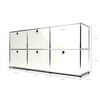 Sideboard 50 2x3 mit 6 Klapptüren, Weiss