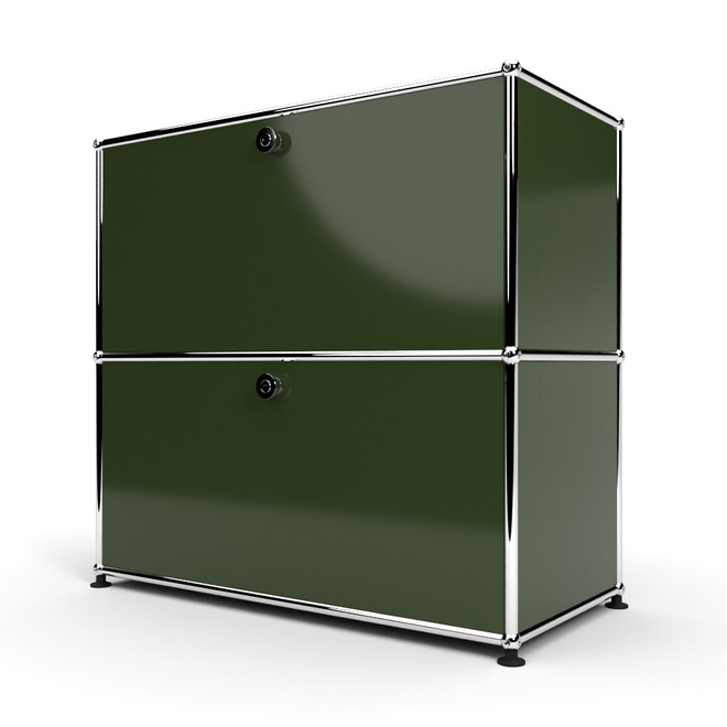 Sideboard 2x1 mit 2 Klapptren, Olivgrn