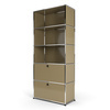 Wandregal 5x1 mit 2 Klapptüren, Beige