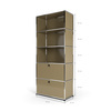 Wandregal 5x1 mit 2 Klapptüren, Beige